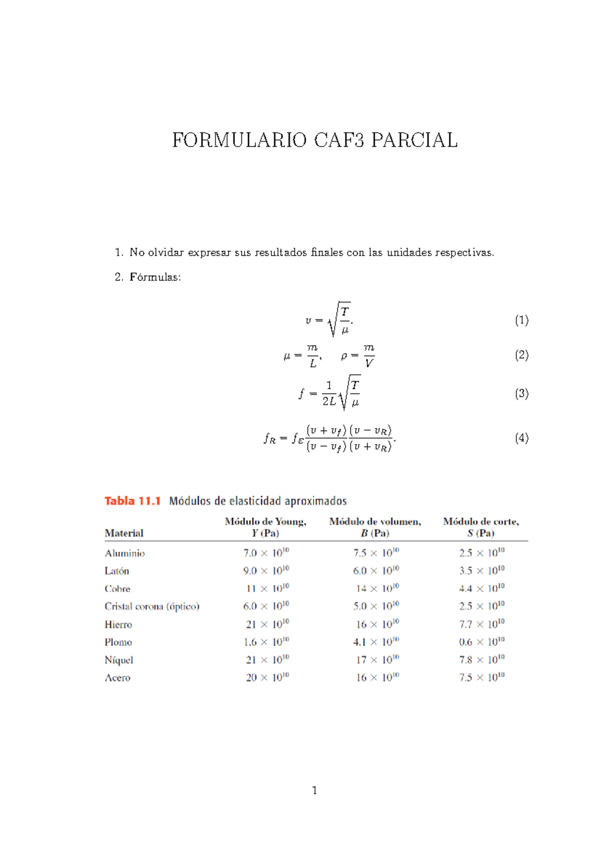 CAF3 Formulario Parcial Parte 1 - Calculo Aplicado A La Física 3 ...