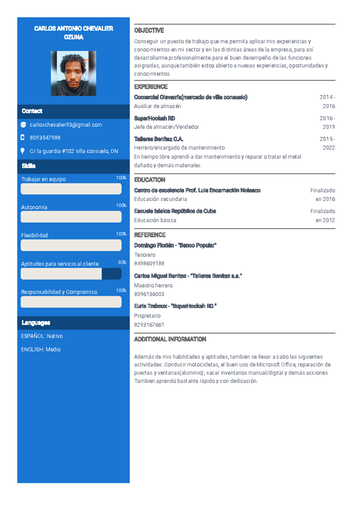 Currículum Blue - YouTube - 2014 - 2016 2016 - 2019 2015 - 2022 ...
