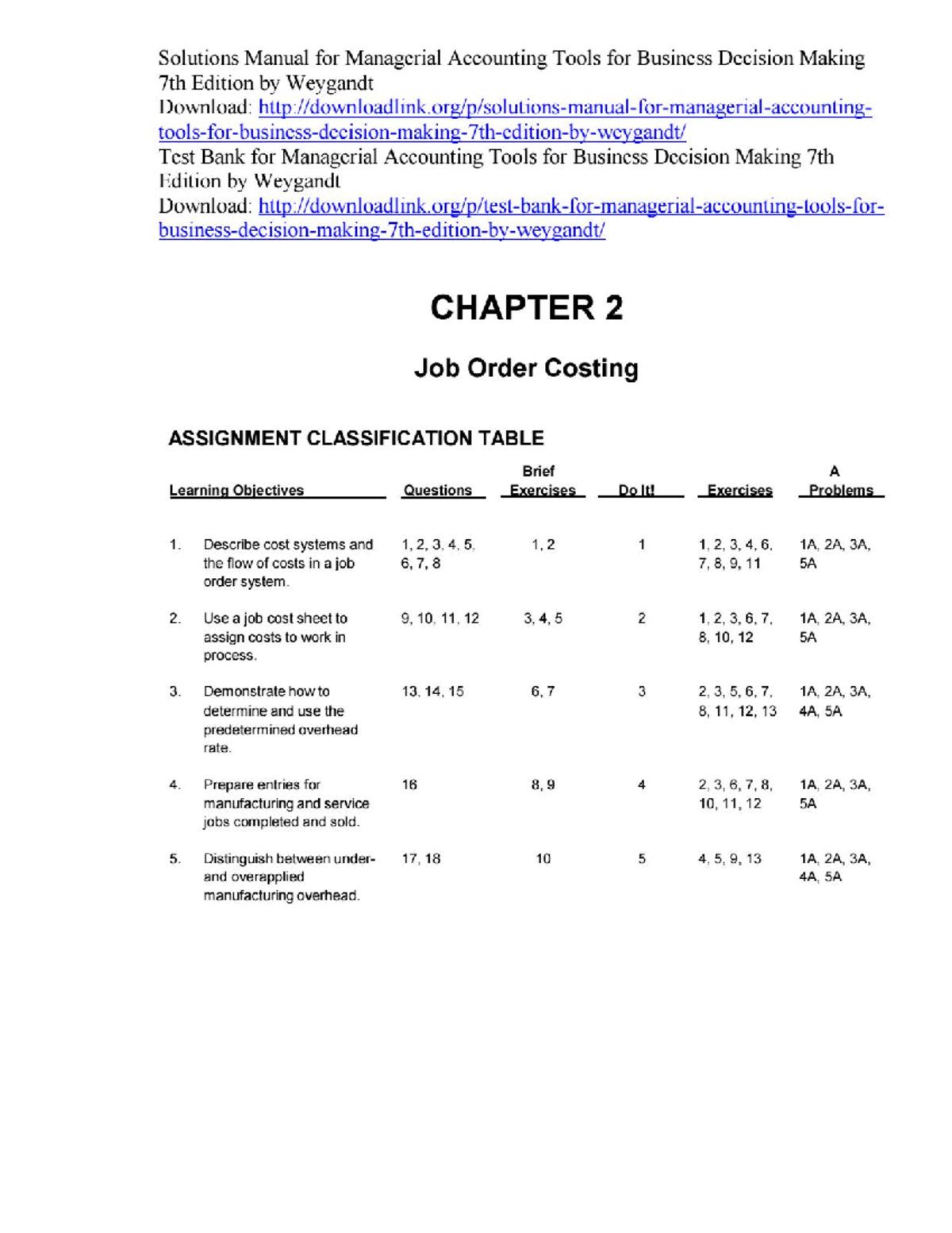 Chapter 2 sols - Cost and Managerial Accounting - Studocu