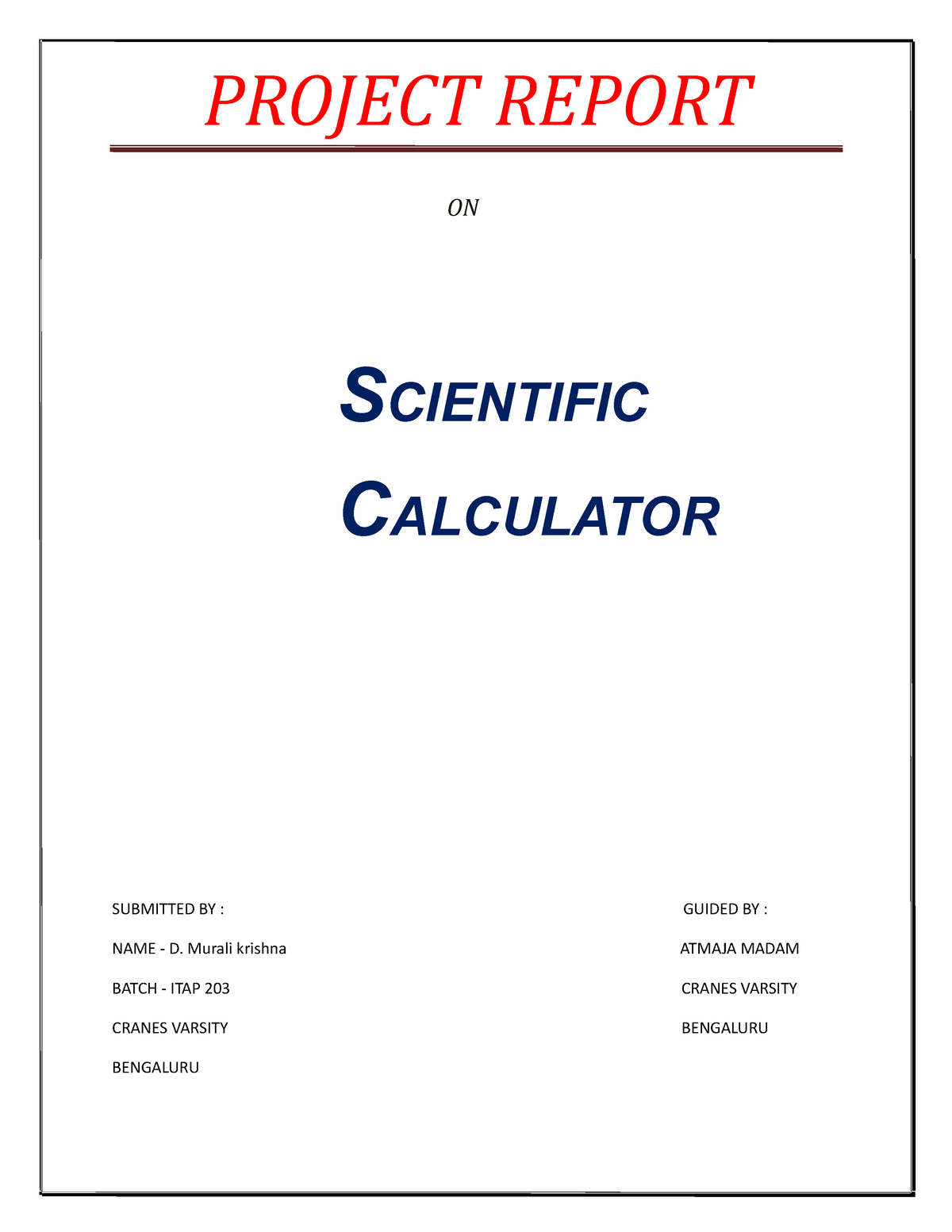 essay on scientific calculator