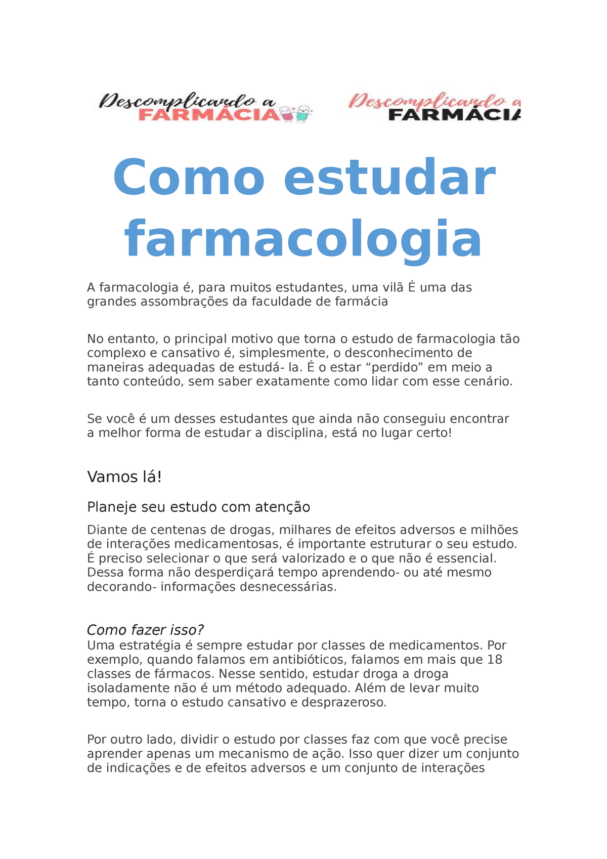 Farmacologia básica e clínica”: o que os estudantes precisam aprender