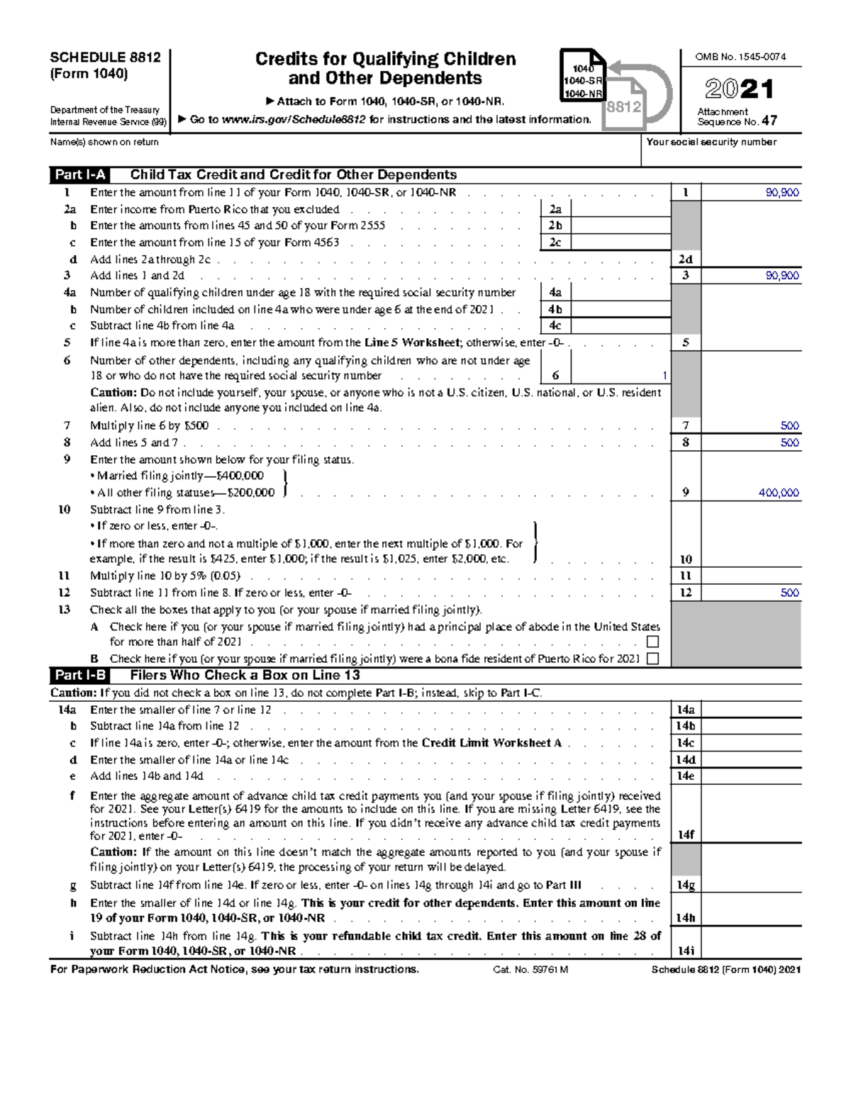 ACC 330 - 5-1 Form 8812-2021 - SCHEDULE 8812 (Form 1040) 2021 Credits ...