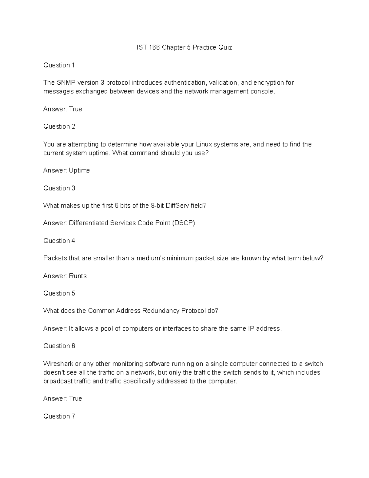 IST 166 Chapter 5 Quiz - Module 5 Practice Problems - IST 166 Chapter 5 ...