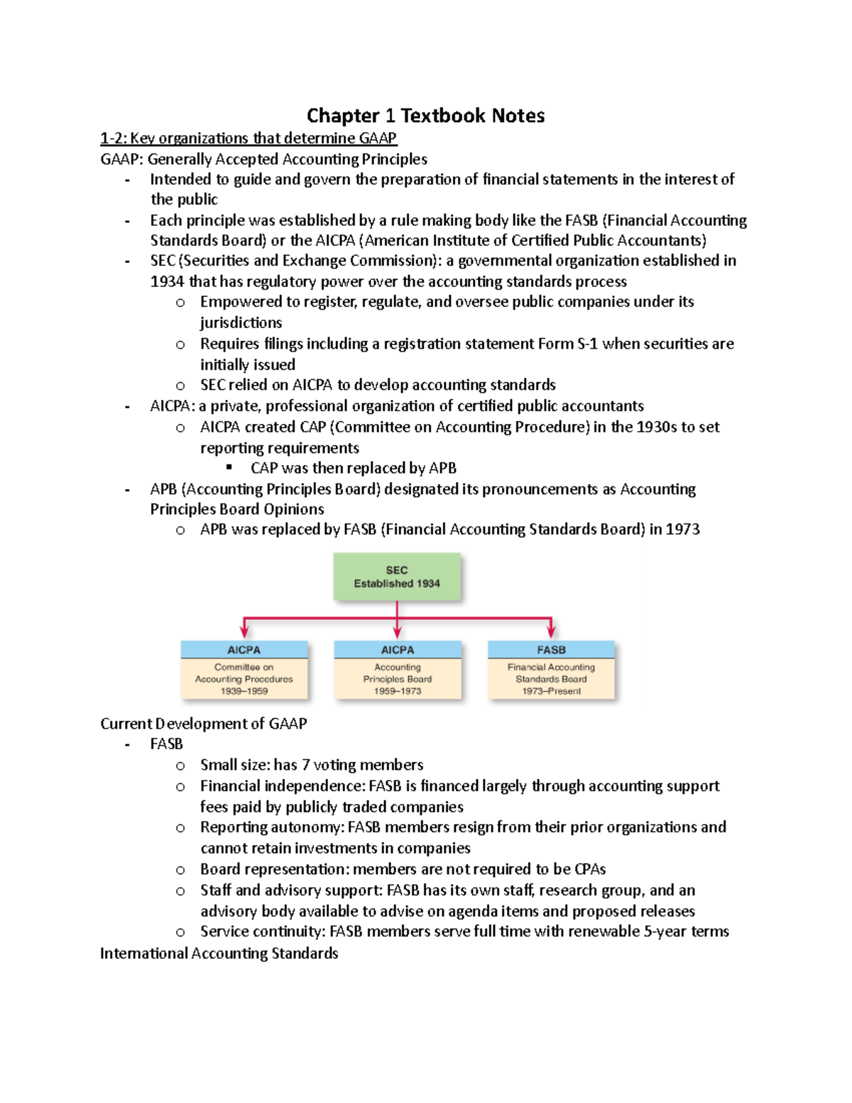 ACCT 327 Chapter 1 Notes - Chapter 1 Textbook Notes 1-2: Key ...