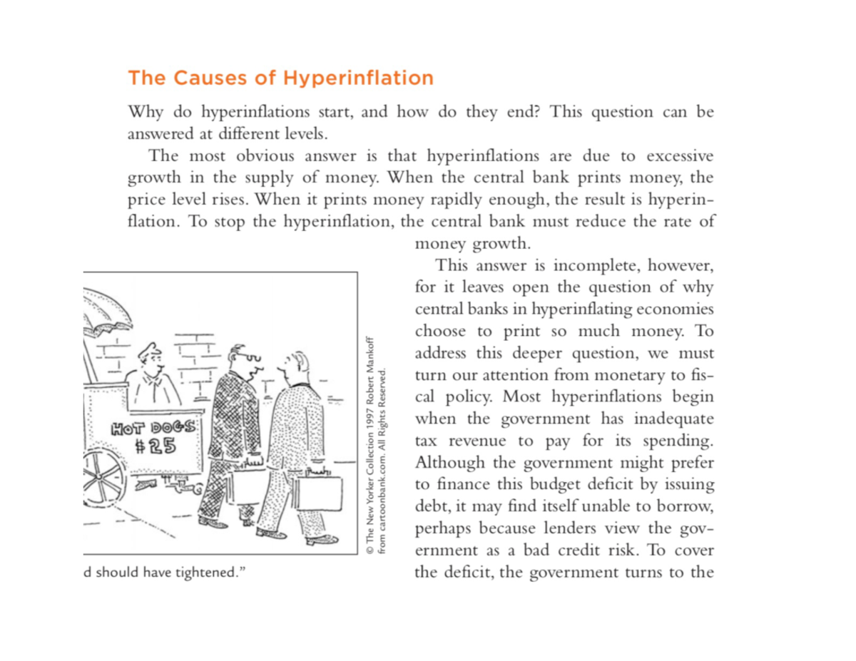 causes of hyperinflation essay