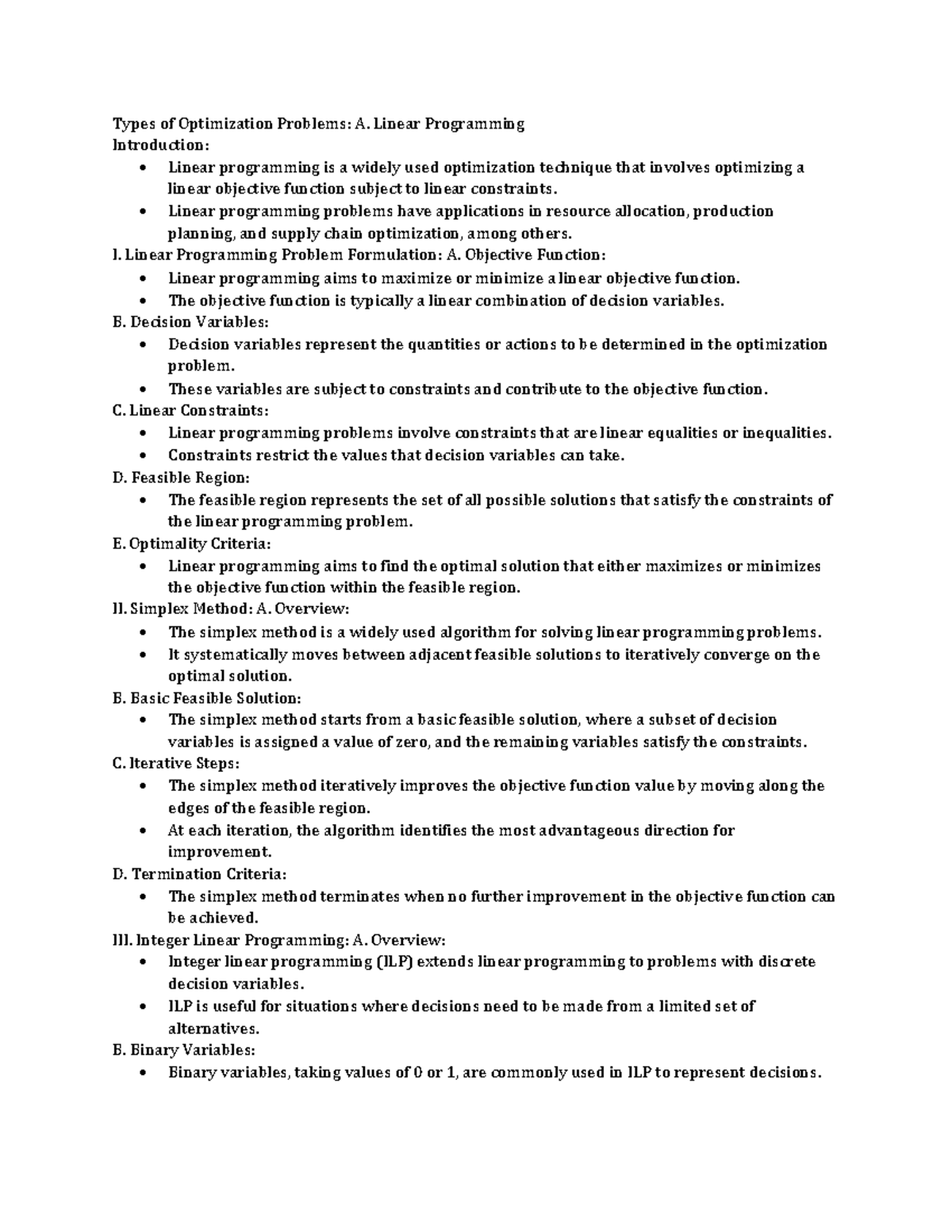 Types of Optimization Problems - Linear Programming Introduction ...