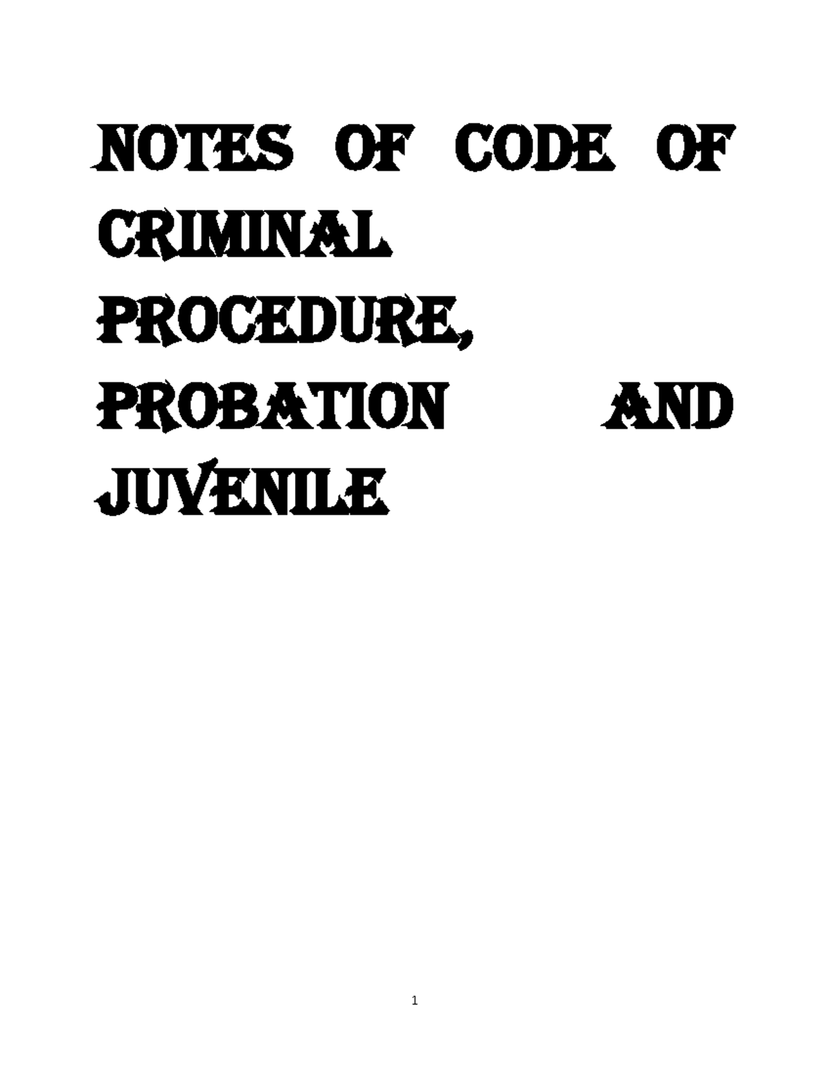 CRPC - I would really appreciate it - NOTES OF CODE OF CRIMINAL ...