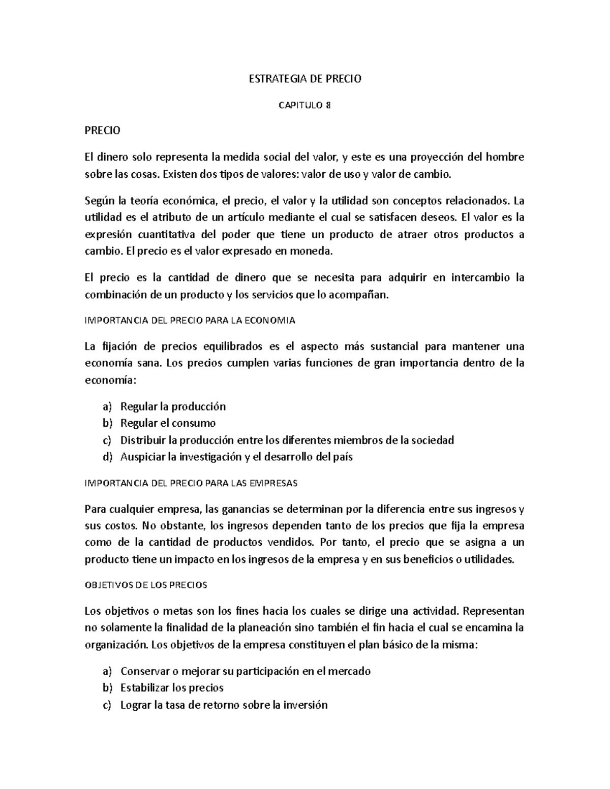 Capitulo 8 Estrategia De Precio Estrategia De Precio Capitulo 8