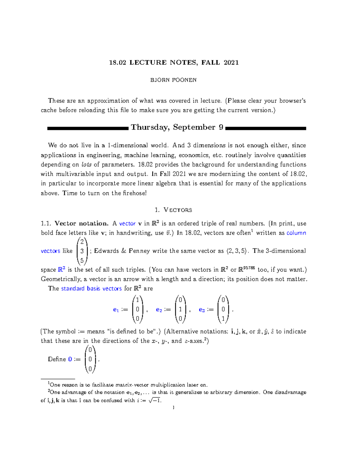 MIT CAL3 Lecture Note This is the zoom note from MIT 18 LECTURE