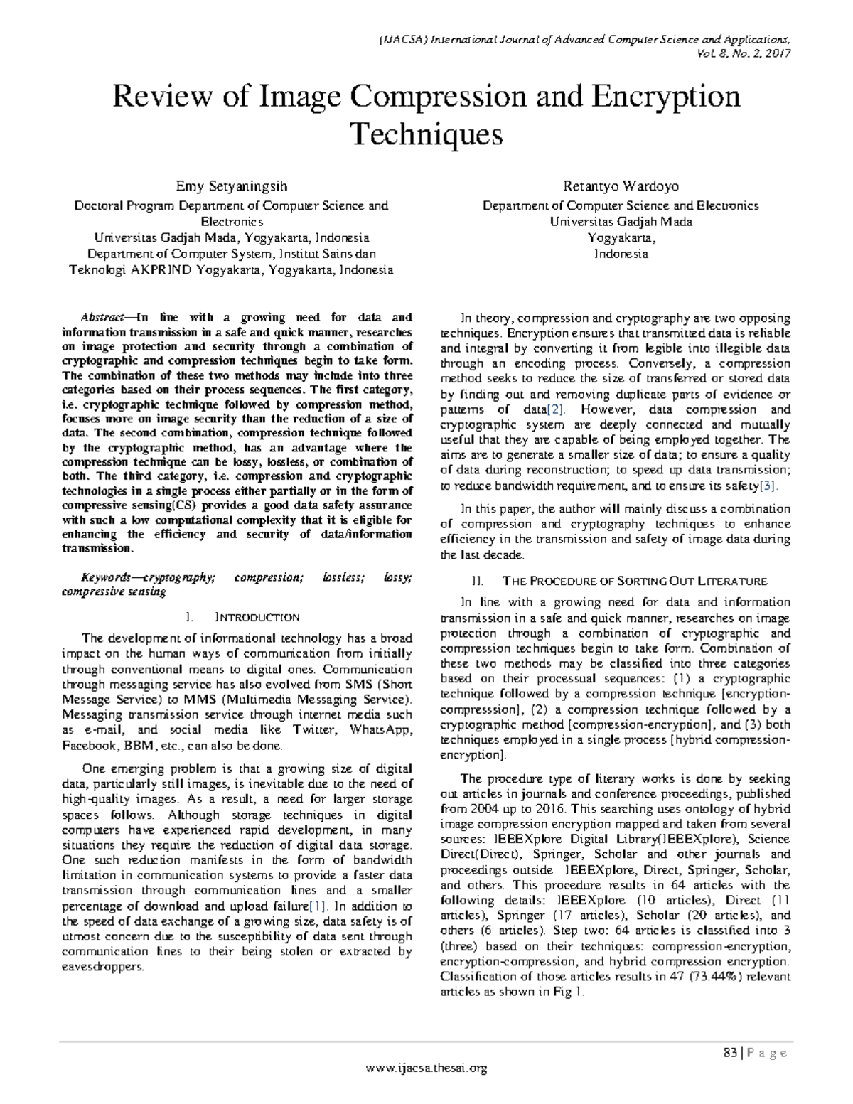 a research paper on cryptography encryption and compression techniques