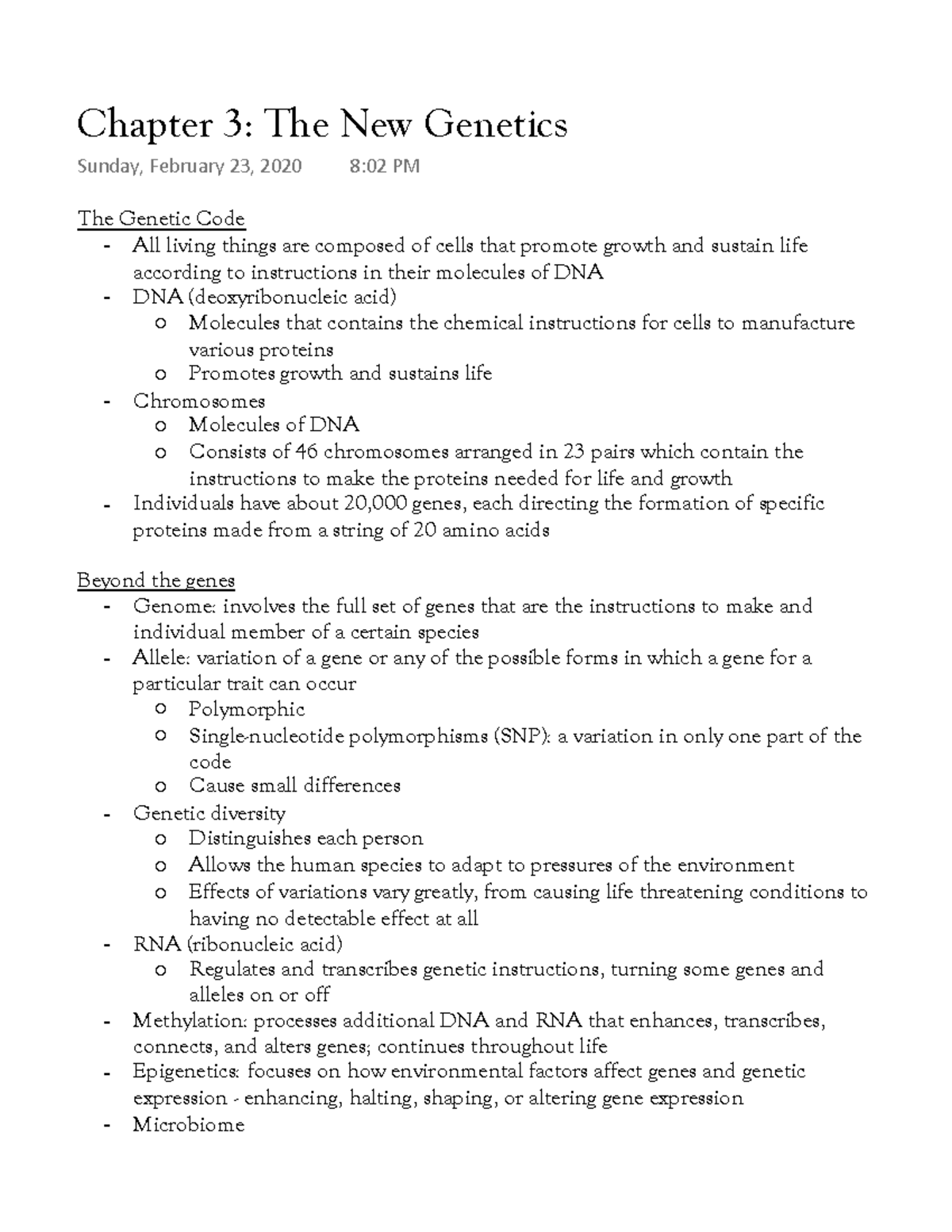 Chapter 3 The New Genetics - Warning: TT: undefined function: 32 The ...