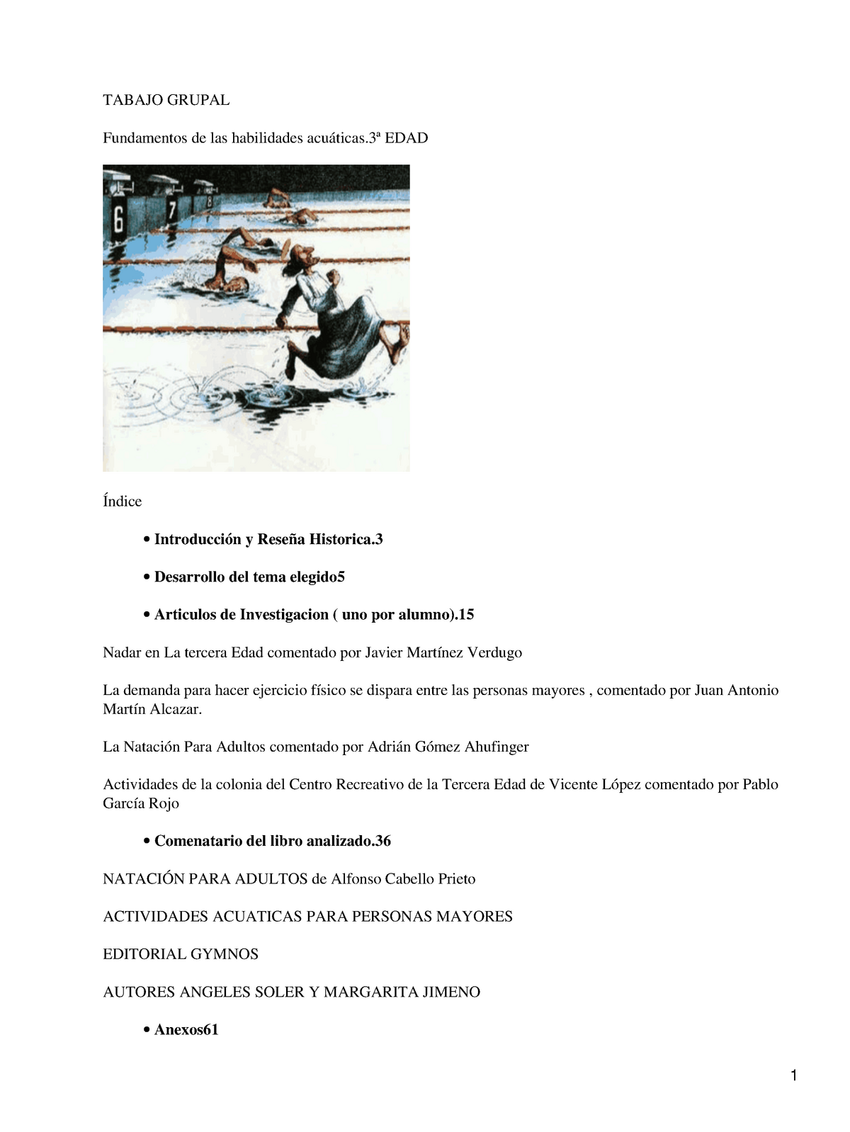 Fundamentos De La Natacion Tipos de Gimnasia