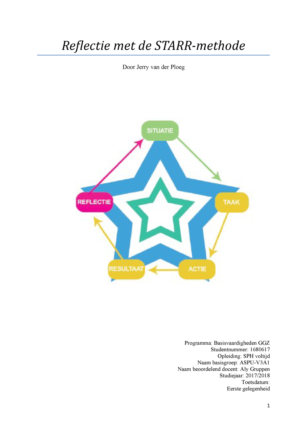 Uitgelezene Reflectieverslag Starr-methode - GGZ - StudeerSnel RQ-31