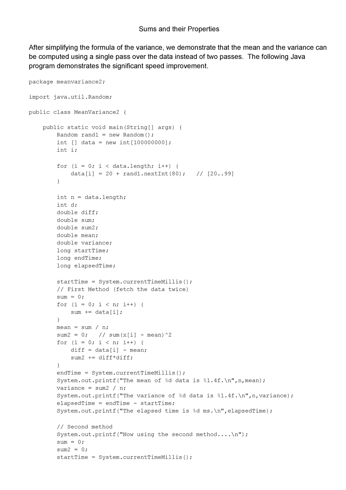 MATH2081 Practical Sumstheir Propert - Sums and their Properties After ...