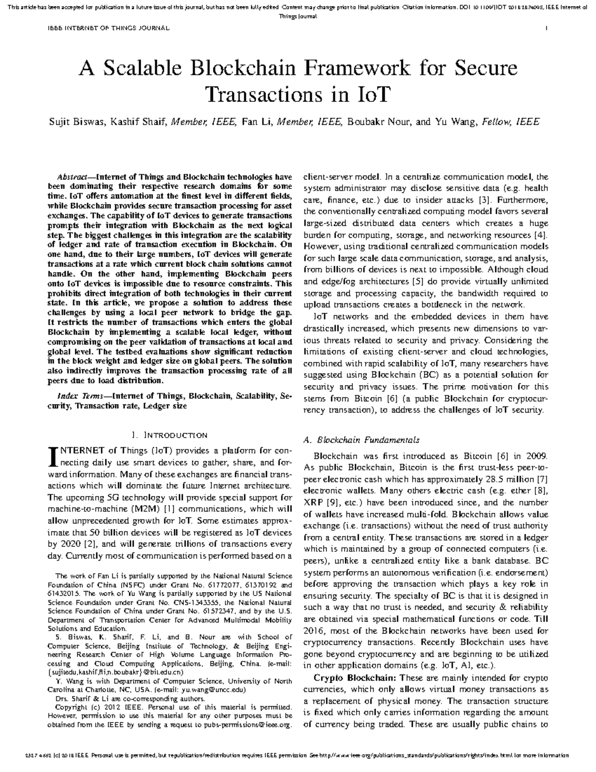 A Scalable Blockchain Framework for Secu - Things Journal IEEE INTERNET ...