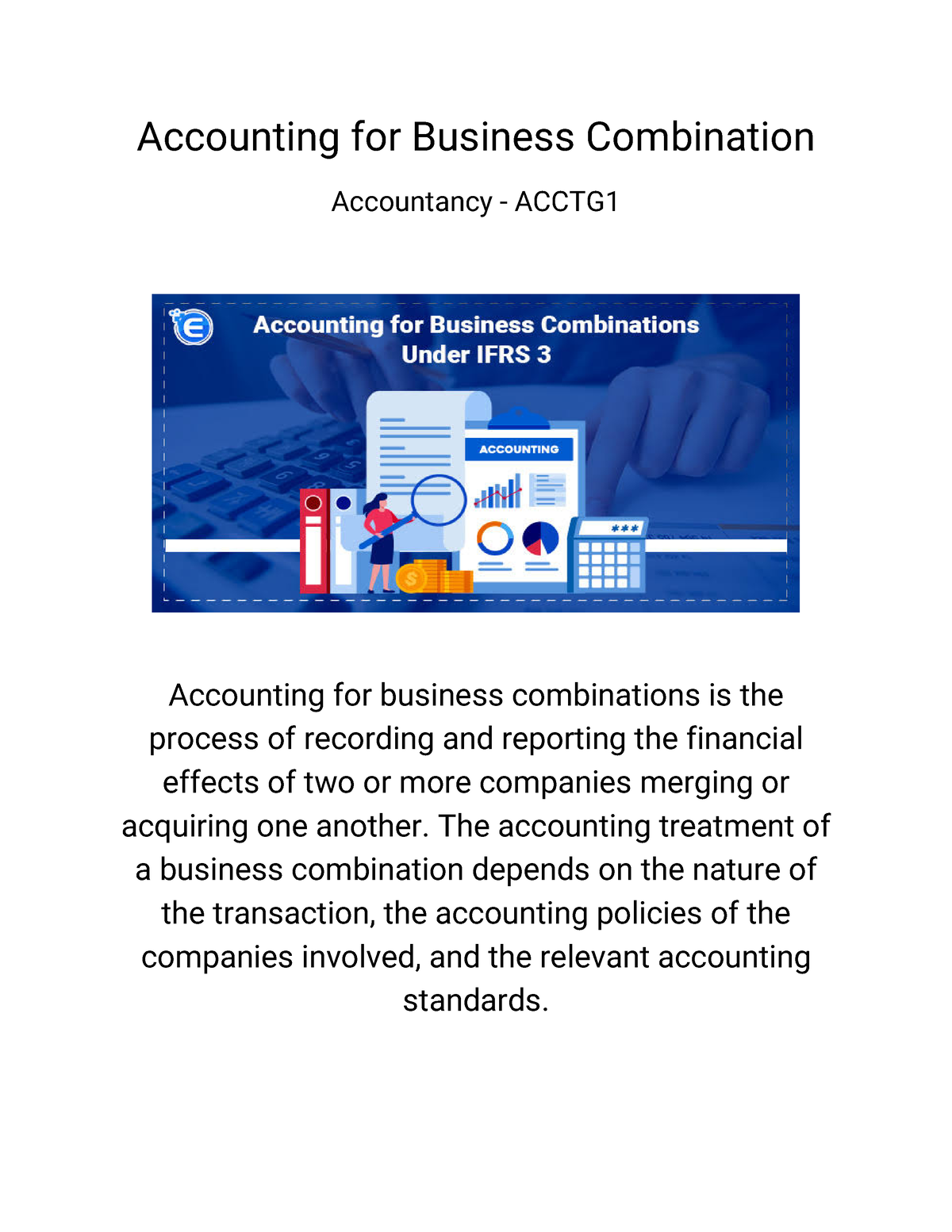 ACCTG1 Accountancy Module 4 Accounting For Business Combination Lecture ...