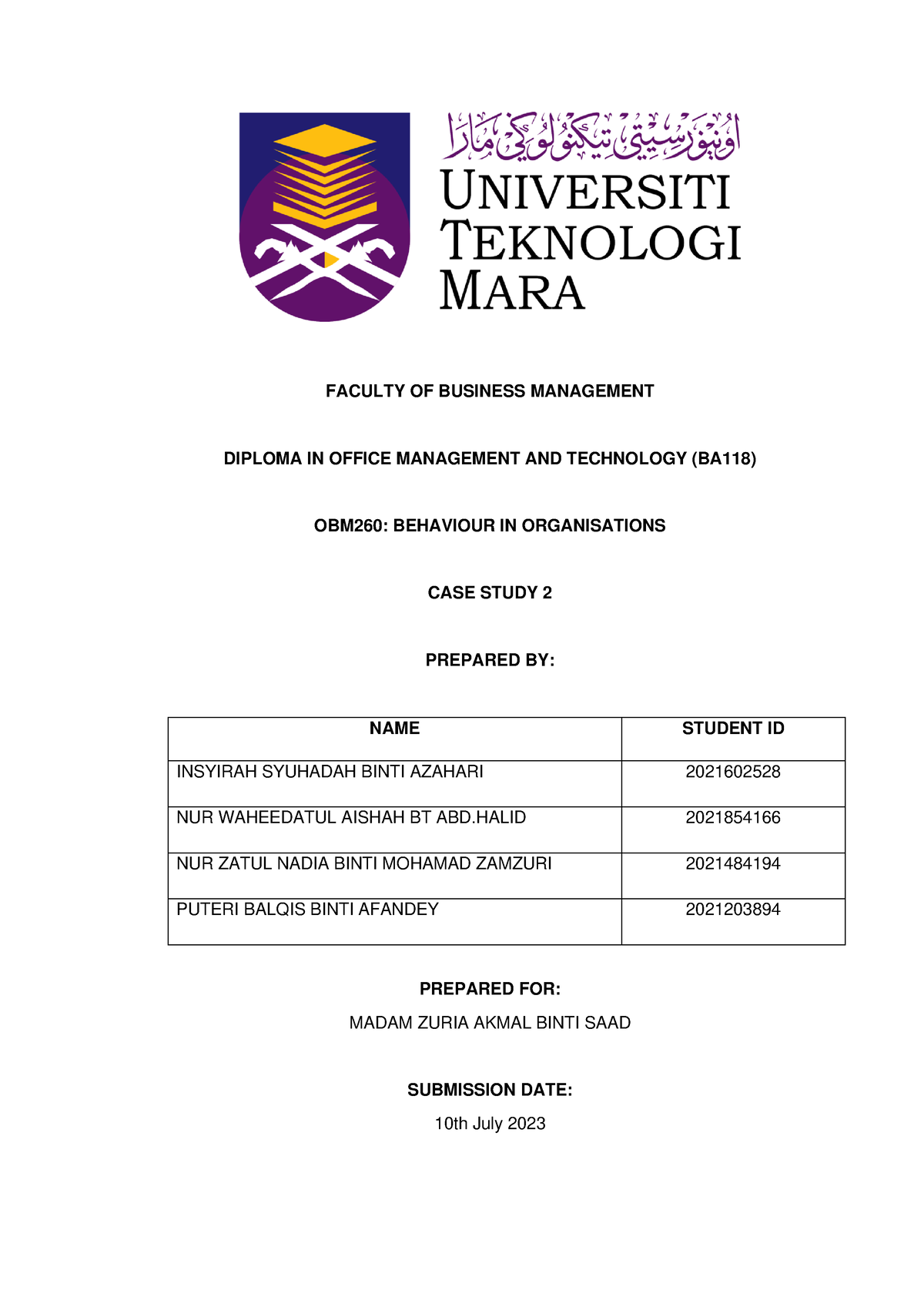 obm260 group assignment