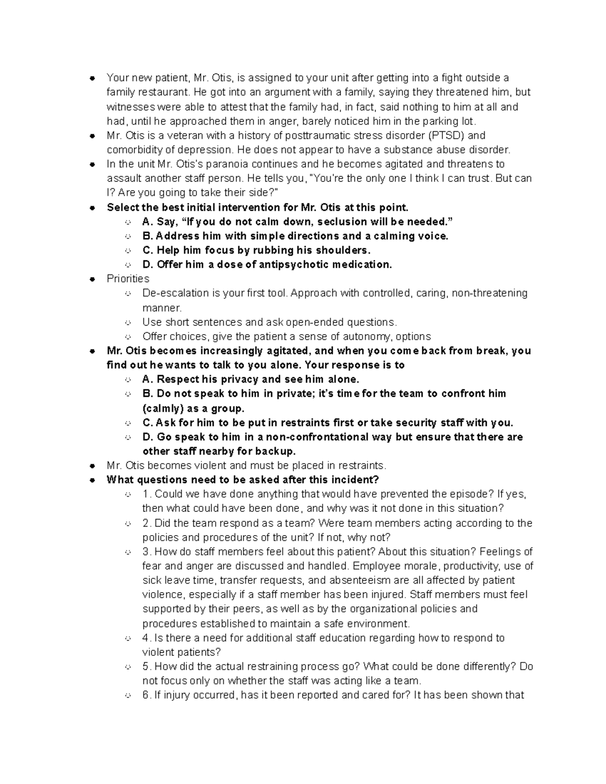 case study 9 conditioning aggression