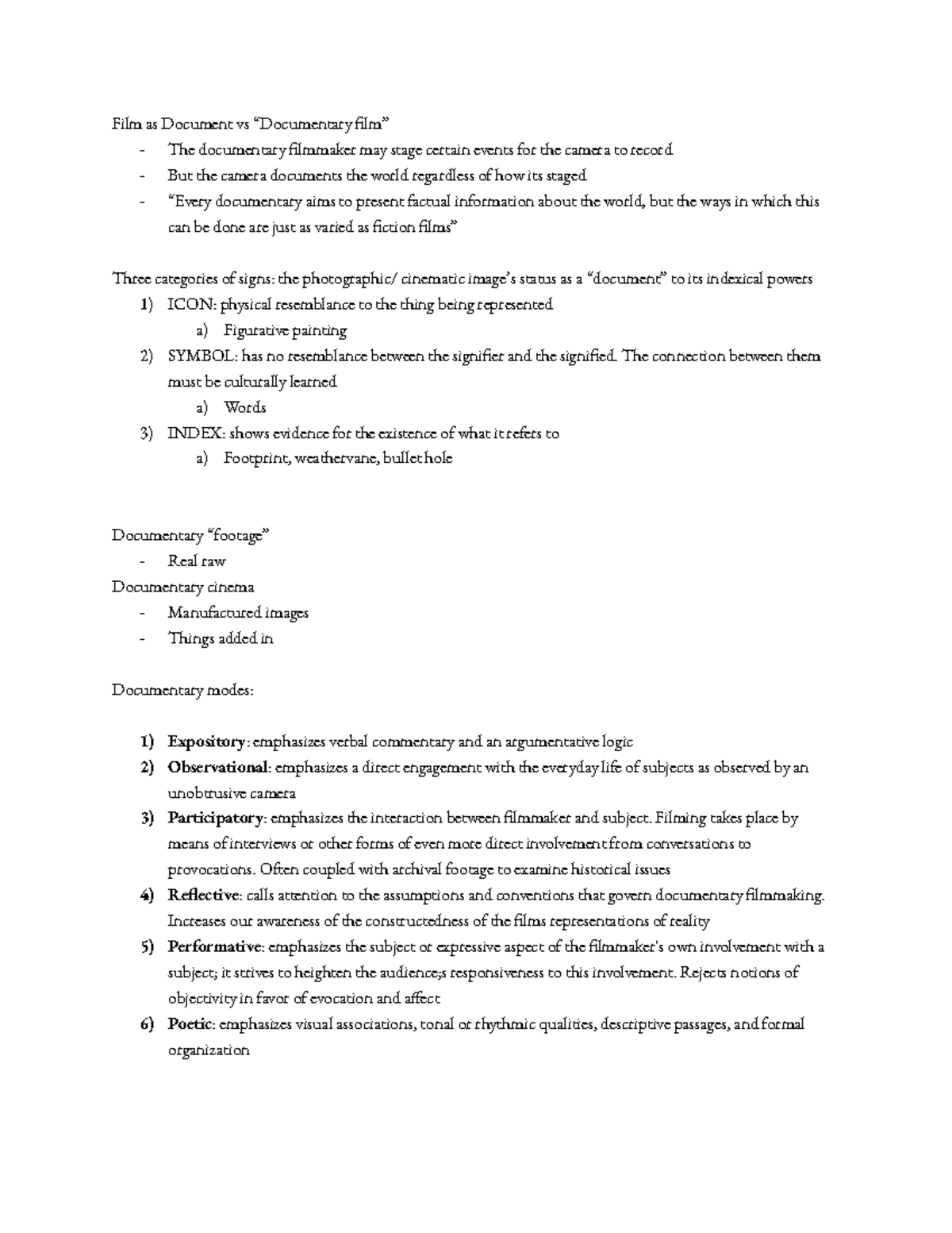 Week 3.3 Film as documentary Film as Document vs “Documentary lm” The documentary lmmaker