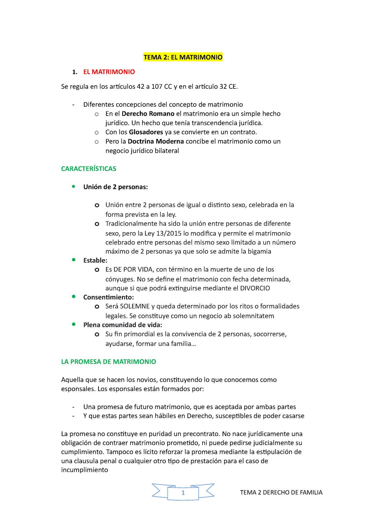 Tema 2 Familia. El Matrimonio - TEMA 2: EL MATRIMONIO 1. EL MATRIMONIO ...