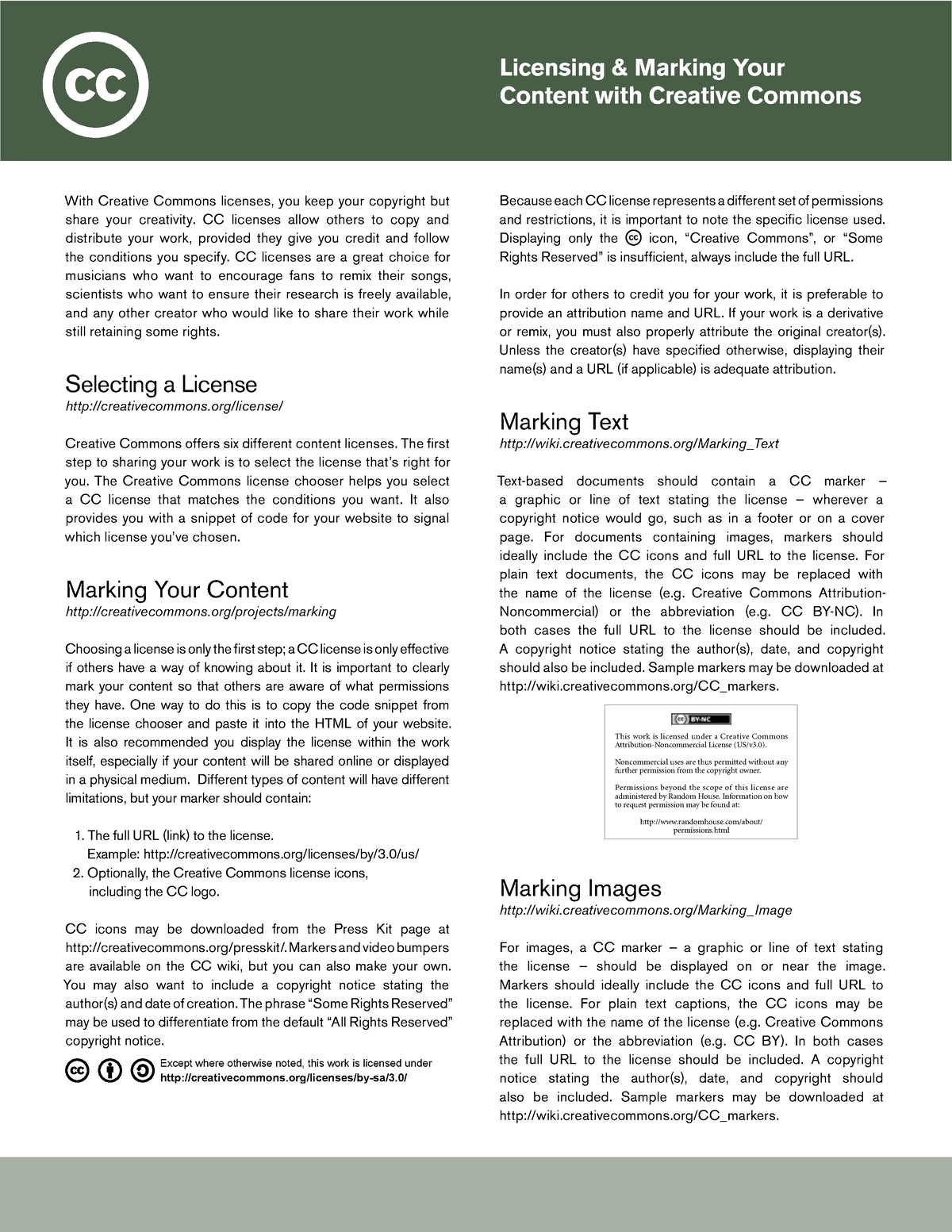 CC - Licensing And Marking Your Content With CC - With Creative Commons ...