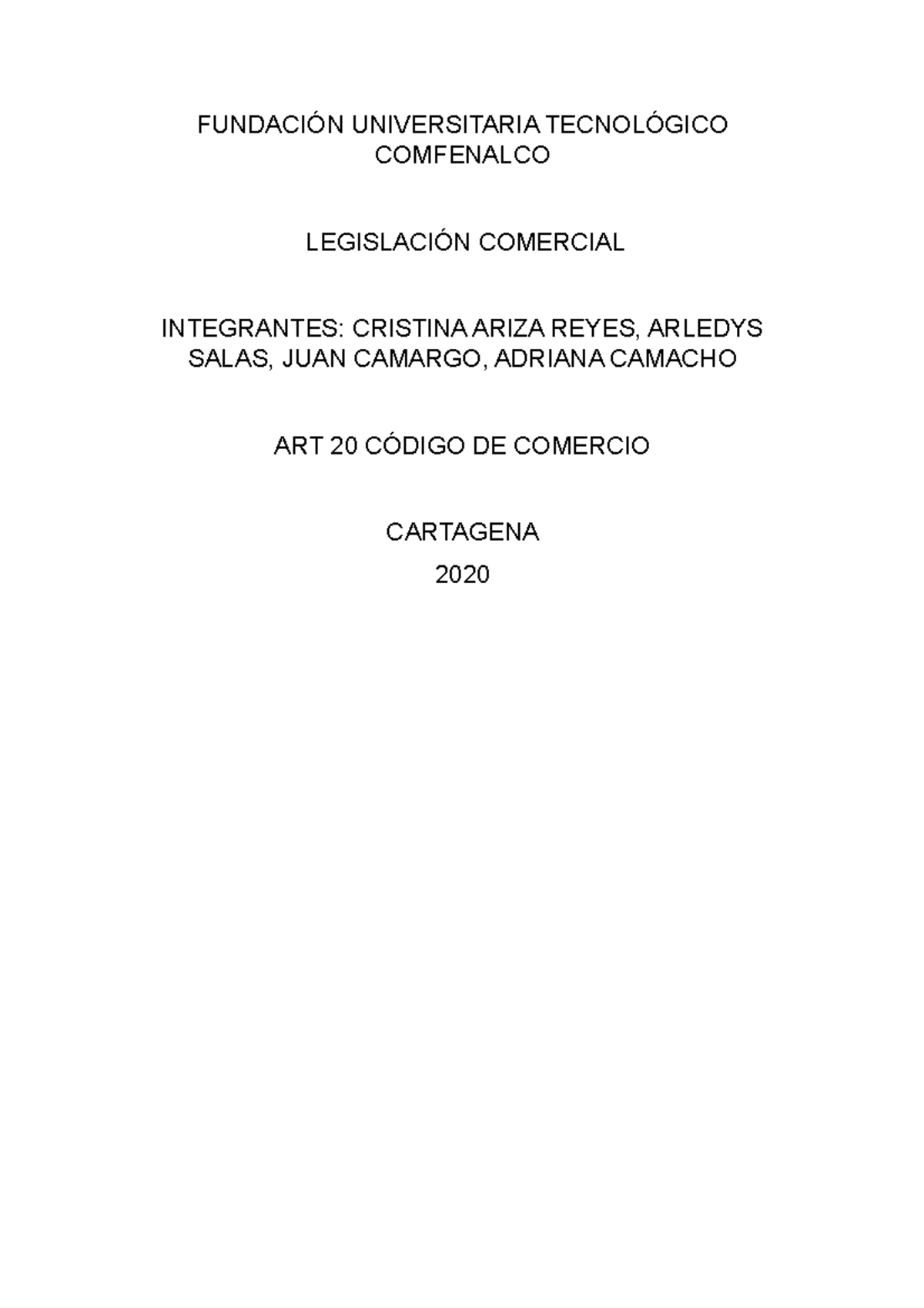 Art20 Legislación comercial - FUNDACIÓN UNIVERSITARIA TECNOLÓGICO ...