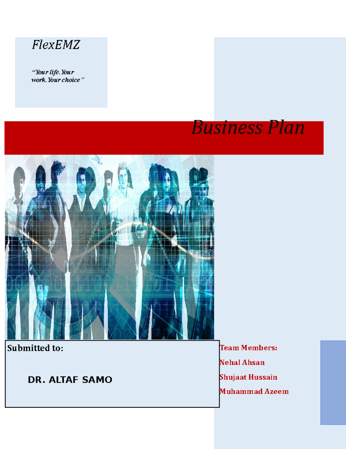 Business plan - fine - FlexEMZ “Your life work choice” Business Plan ...