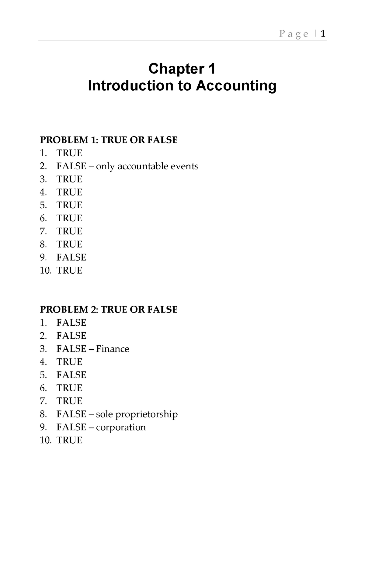 Chapter 1: Introduction To Accounting - P A G E | 1 Chapter 1 ...