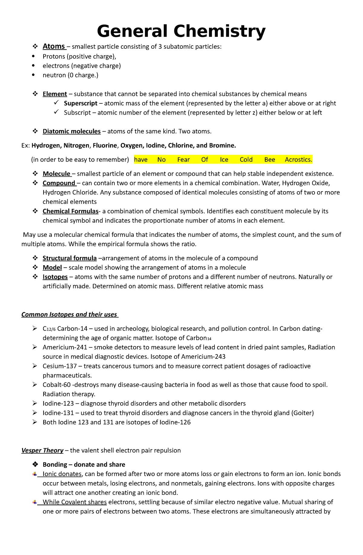 general chemistry article review