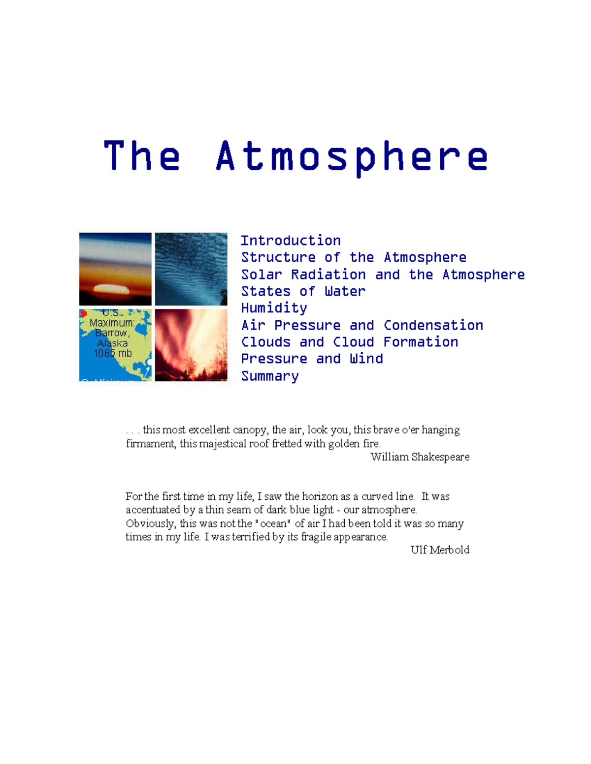 Its all about atmosphere - The Atmosphere Introduction Structure of the ...