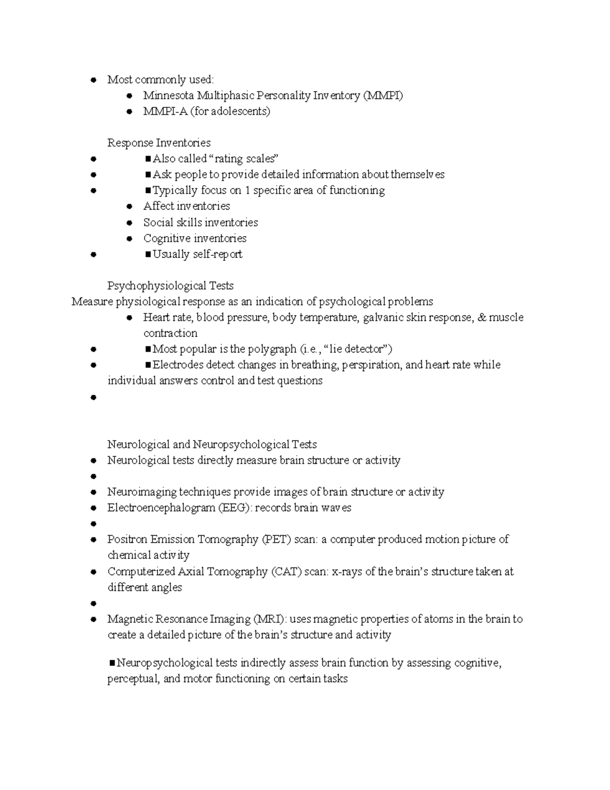 chp 4 lecture notes - Most commonl used: Minnesota Multiphasic ...