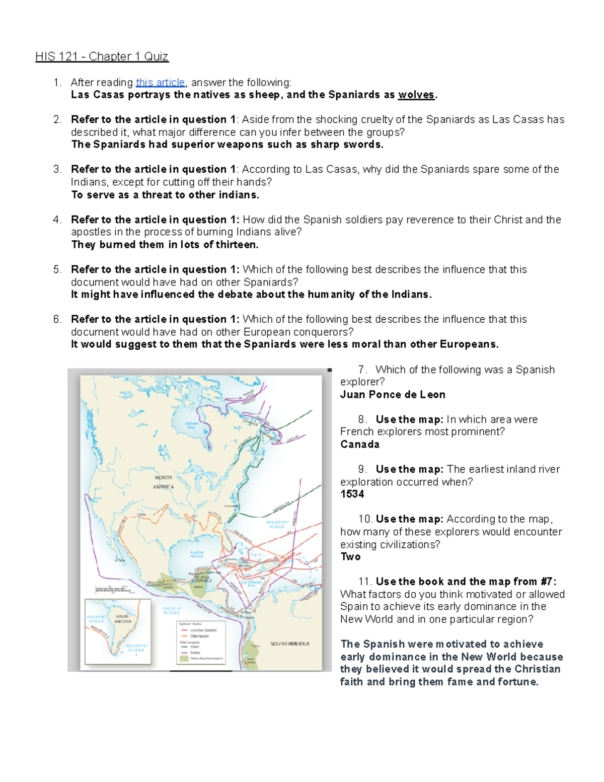 HIS 121 - Chapter 1 Quiz - HIS 121 - Chapter 1 Quiz After Reading This ...