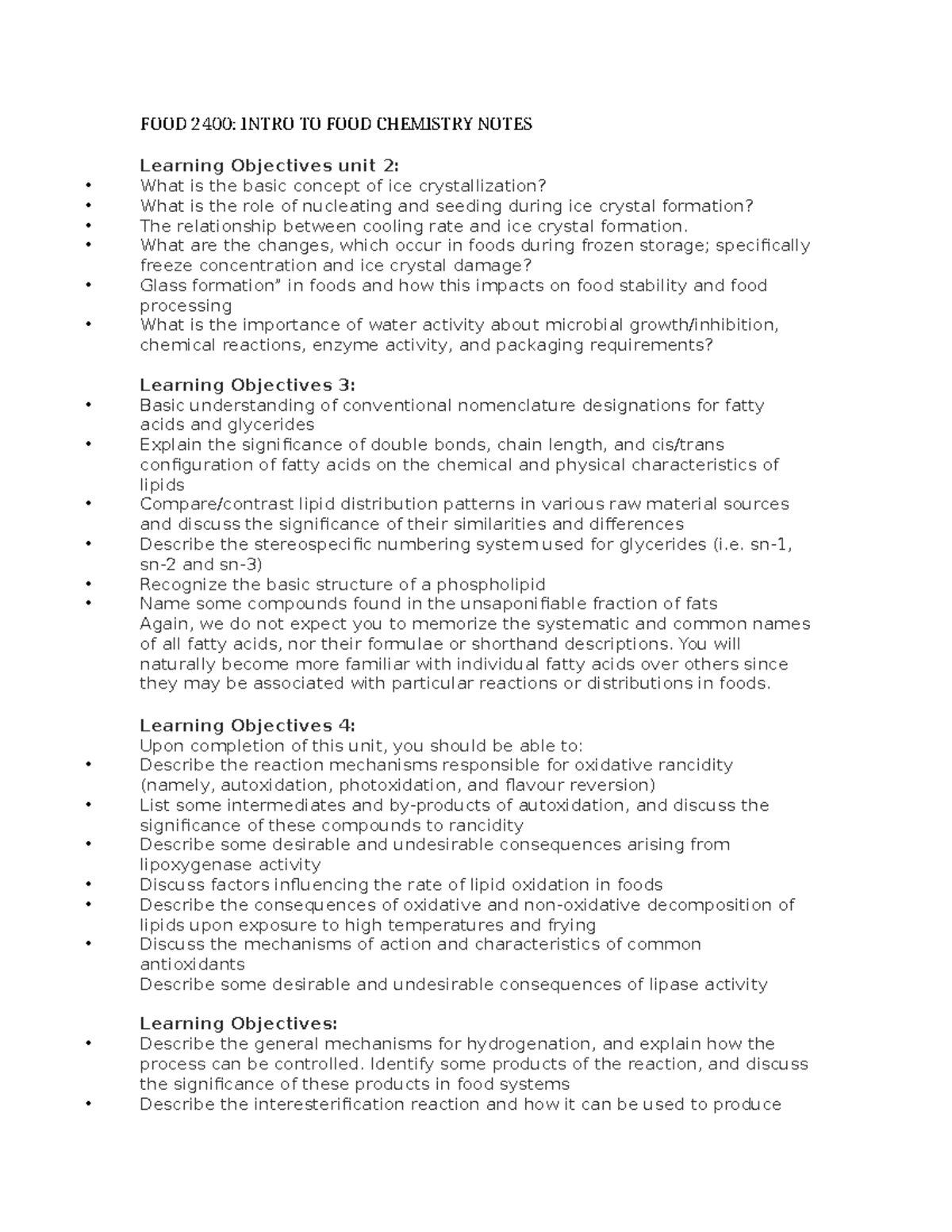 docx-doc-food-2400-intro-to-food-chemistry-notes-learning