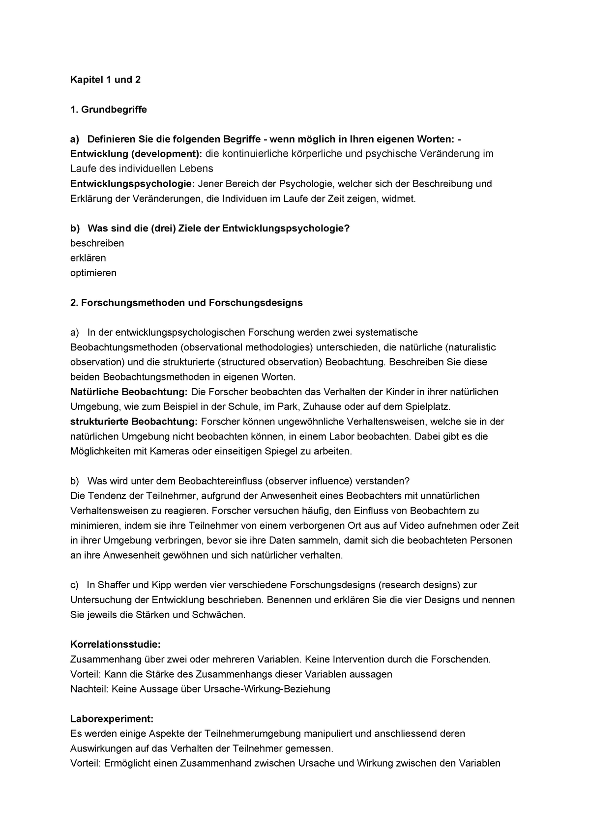 Kurzzusammenfassung Kapitel 1 Und 2 - Kapitel 1 Und 2 1. Grundbegriffe ...