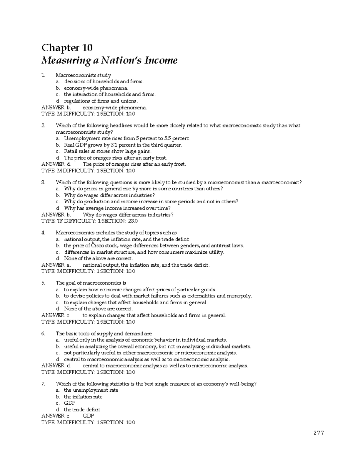 Chapter 10 - Ktvm - 277 Chapter 10 Measuring A Nation’s Income ...