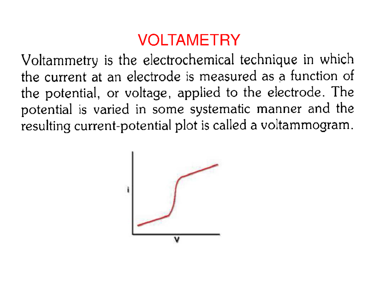 Electroanalytical techniques: part 4 - Chemistry For Process ...