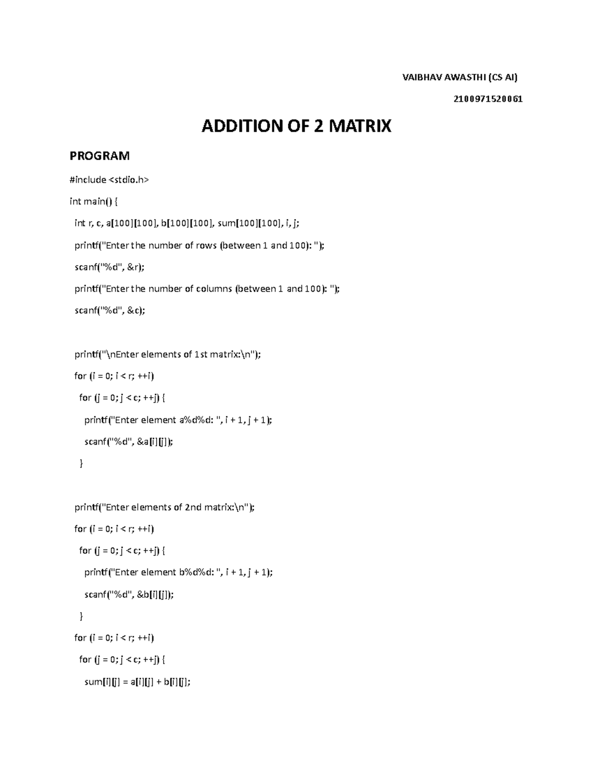 C Programs 1233 - data strcuture - VAIBHAV AWASTHI (CS AI ...