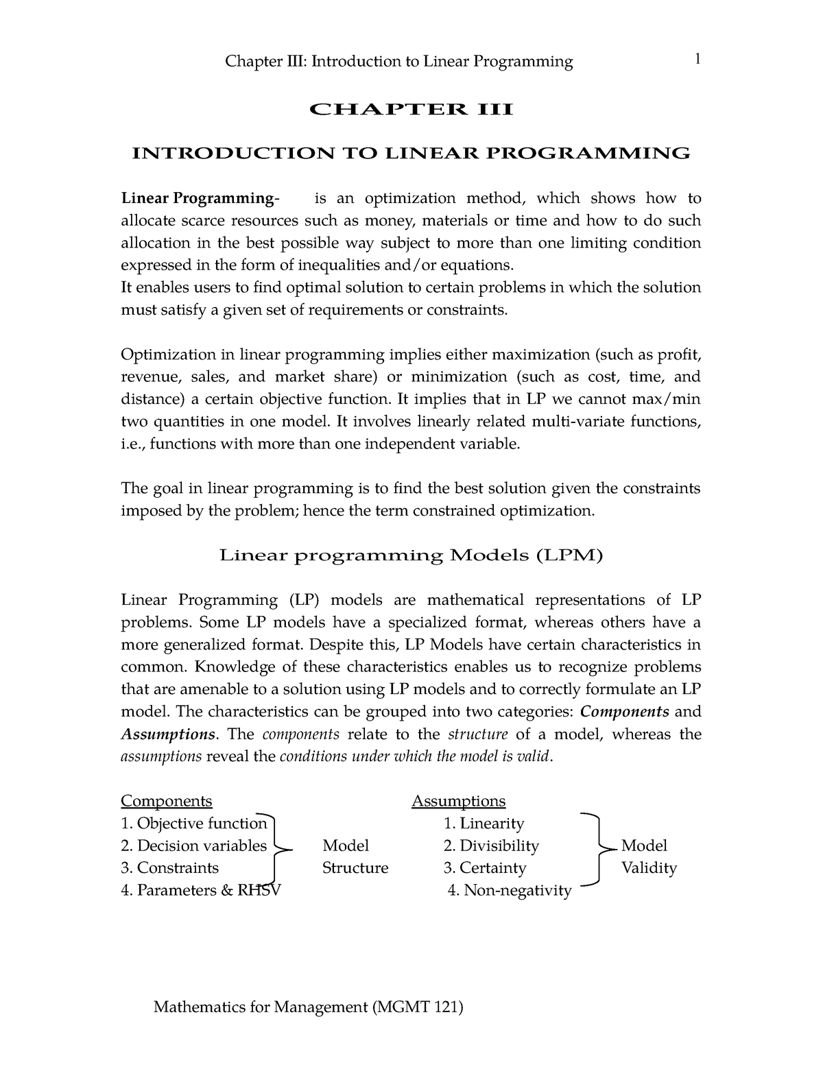 Linear Programing Note - ChapterIII:IntroductiontoLinearProgramming ...