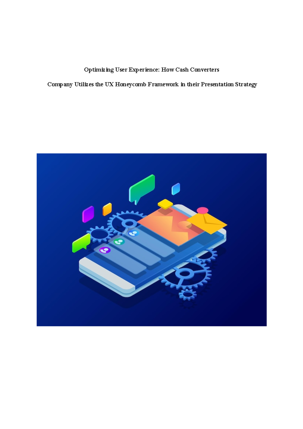 Optimizing User Experience - - Studocu