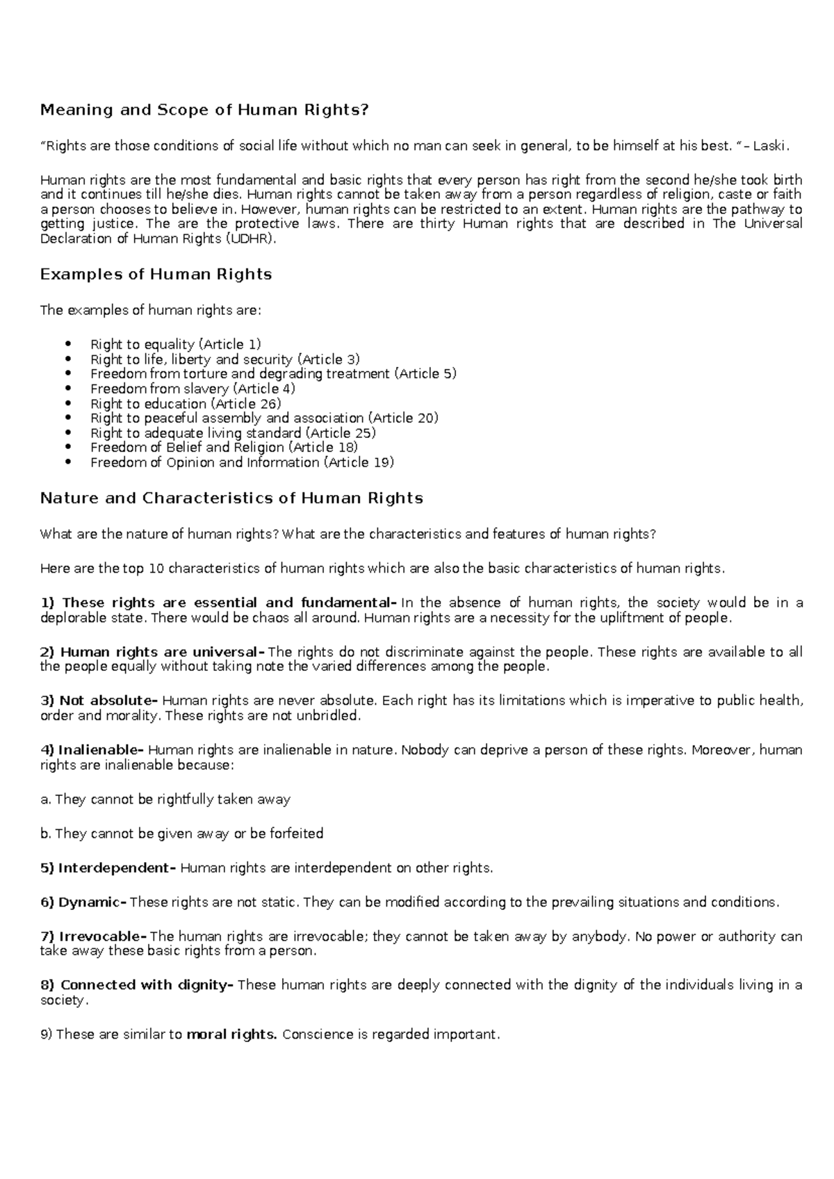 Meaning and Scope of Human Rights - Meaning and Scope of Human Rights ...