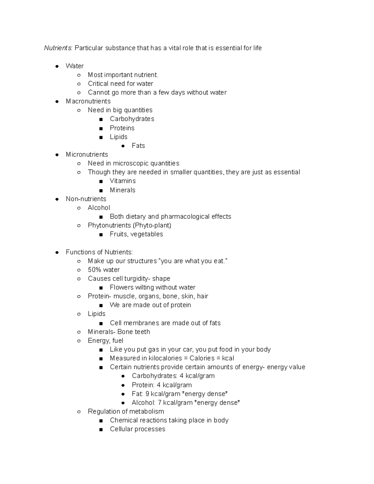 Nutrients Lecture Notes Nutrients Particular Substance That Has A 