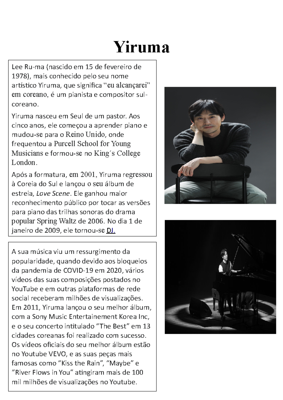 Yiruma - Yiruma nasceu em Seul de um pastor. Aos cinco anos, ele ...