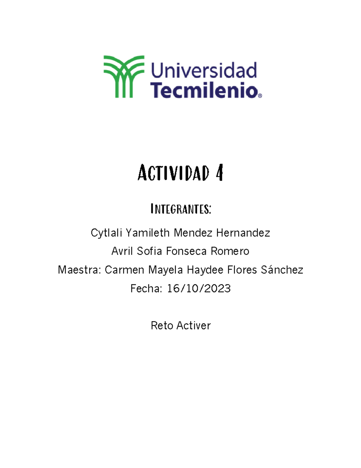 Actividad Conta Espero Les Sirva Actividad Integrantes Cytlali Yamileth Mendez