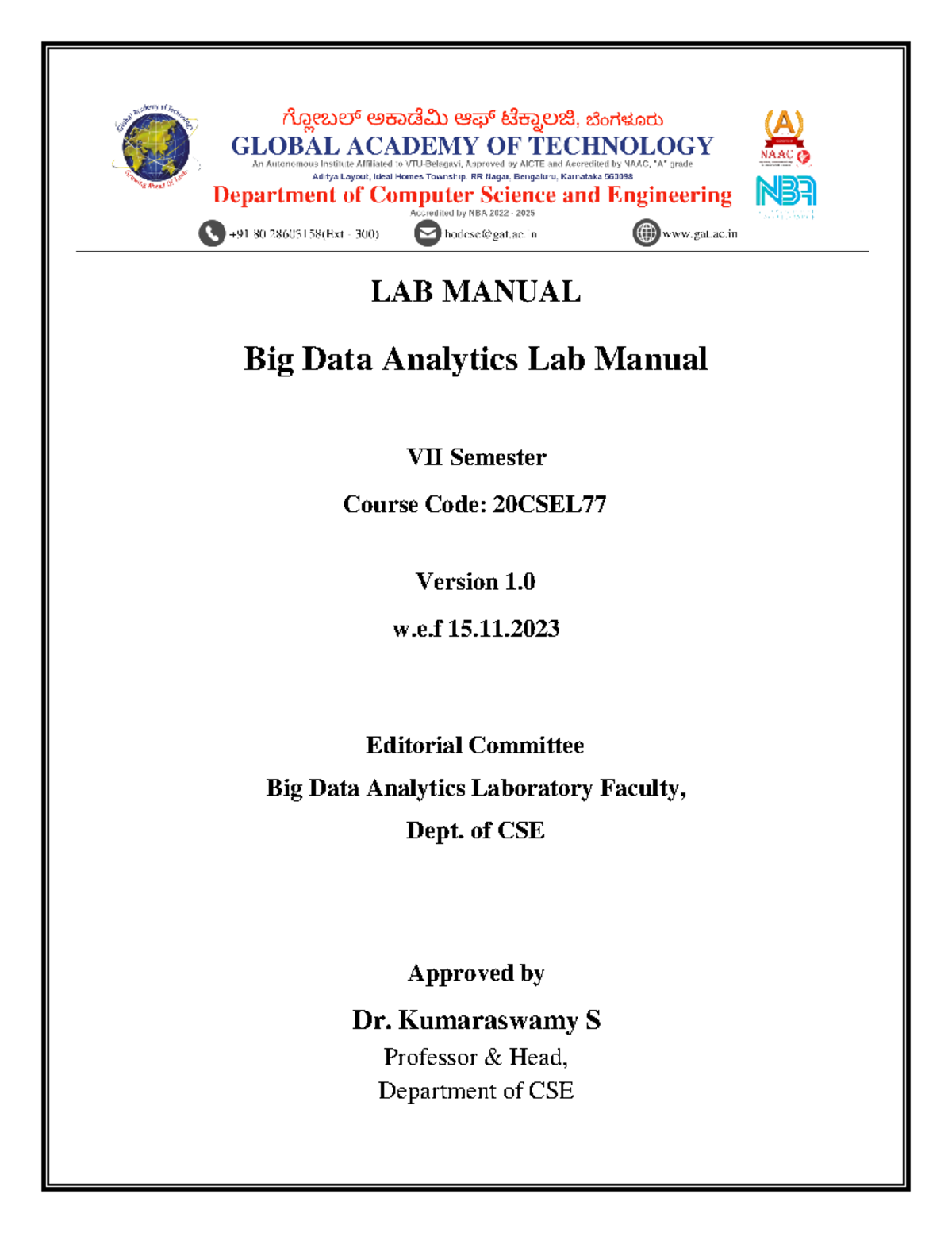 BDA Lab 4.12.23 to print - LAB MANUAL Big Data Analytics Lab Manual VII ...