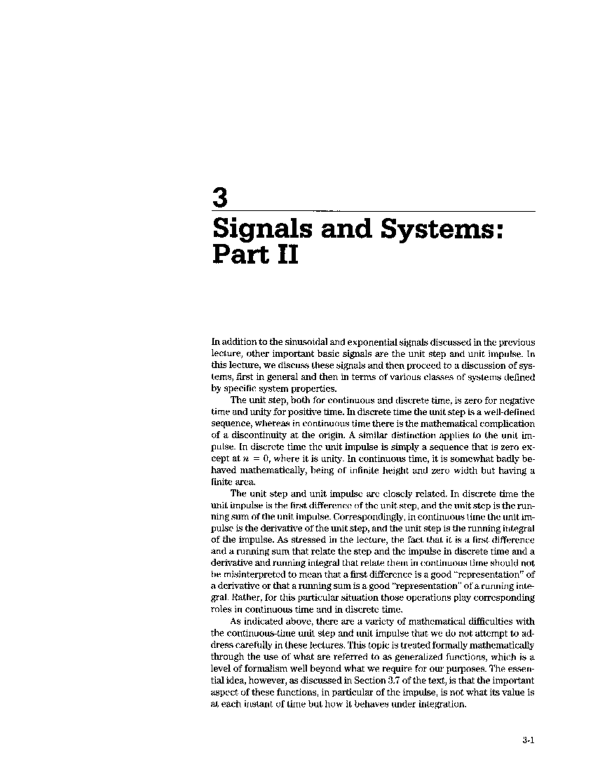 132605371145210897 - Lecture notes 1 - 3 Signals and Systems: Part II ...