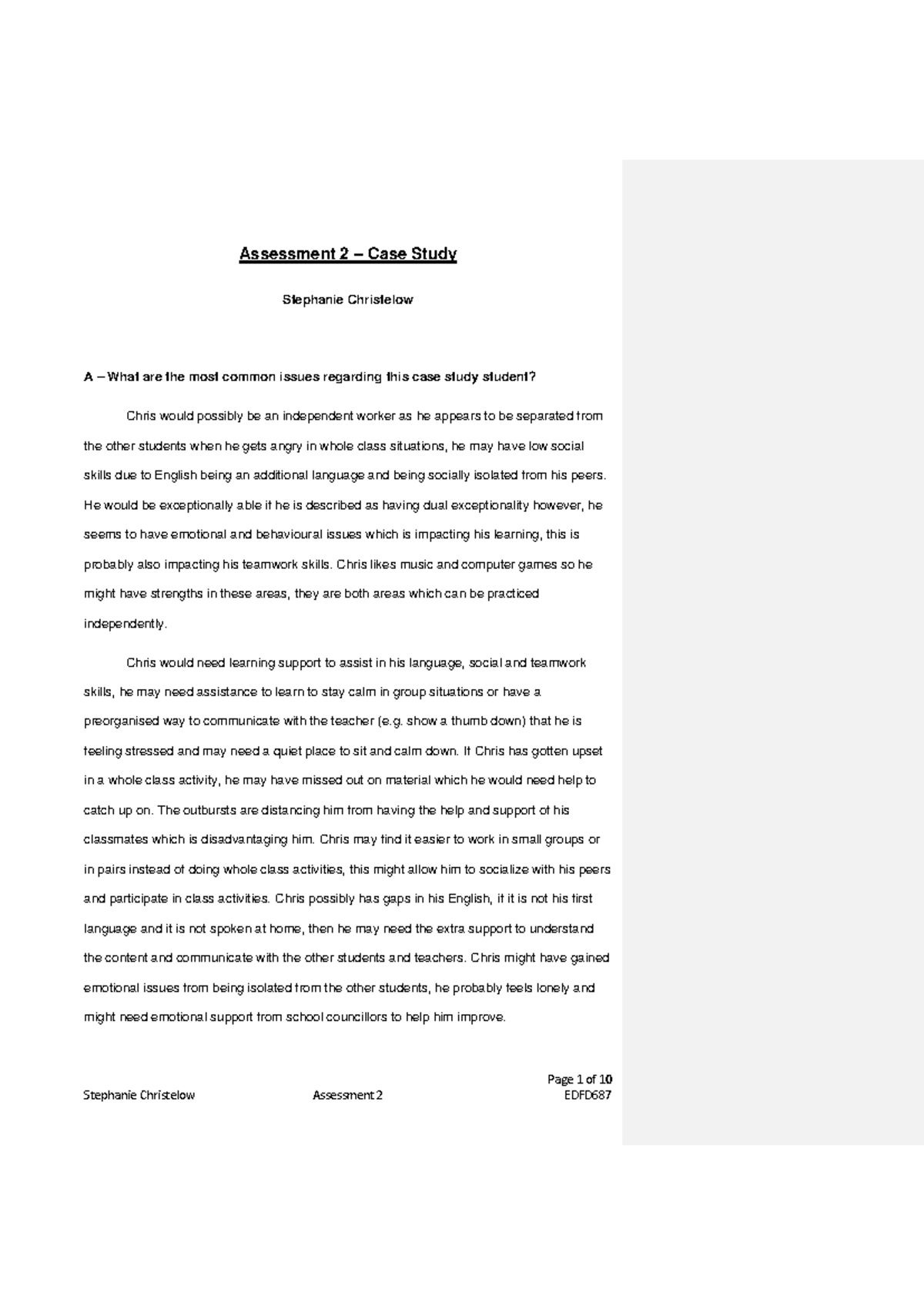 408086284-apst-1 - subject - Page 1 of 10 Assessment 2 – Case Study ...