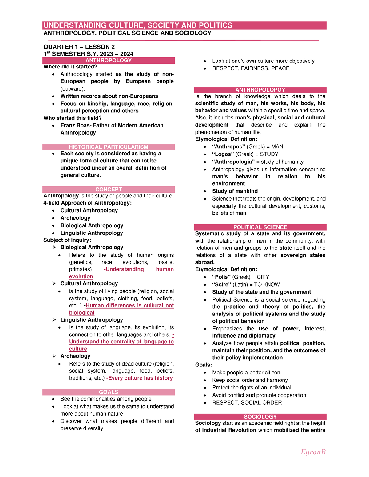 UCSP Lesson 1.2 Trans - UCSP - UNDERSTANDING CULTURE, SOCIETY AND ...