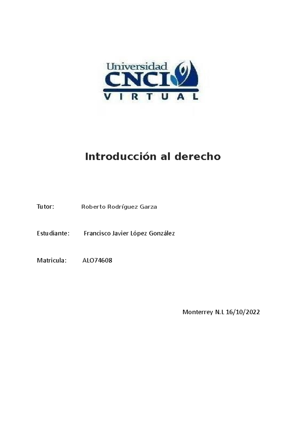 Introduccion Al Derecho 2 - Introducción Al Derecho Tutor: Roberto ...