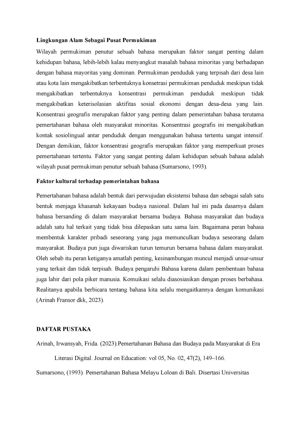 Pemertahanan Bahasa (R001)- Yessa Yuliana (A1J221019)- Tugas 9 ...