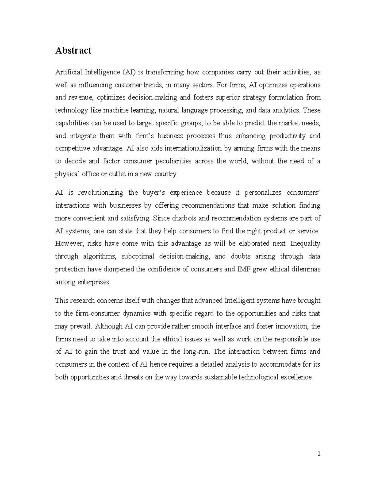 Artificial Intelligence Detailed - Abstract Artificial Intelligence (AI ...